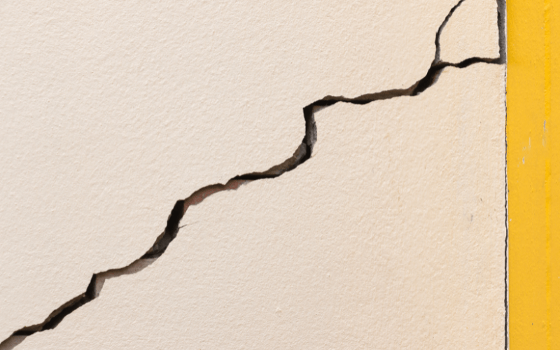 cracks in walls can be a sign of subsidence caused by leaking drains